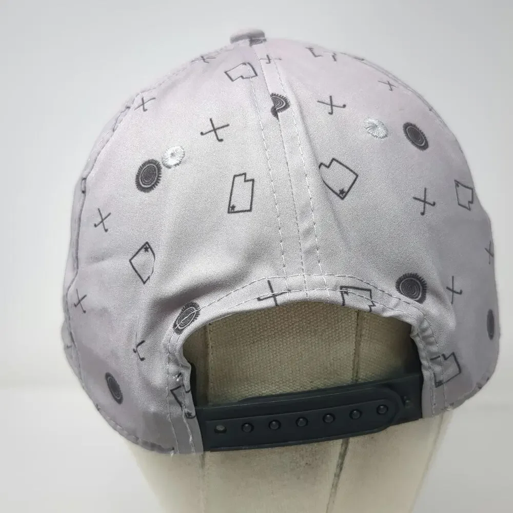 Pukka Entrada Snow Canyon Golf Hat Gray One Size Snapback Utah Pattern Flat Brim